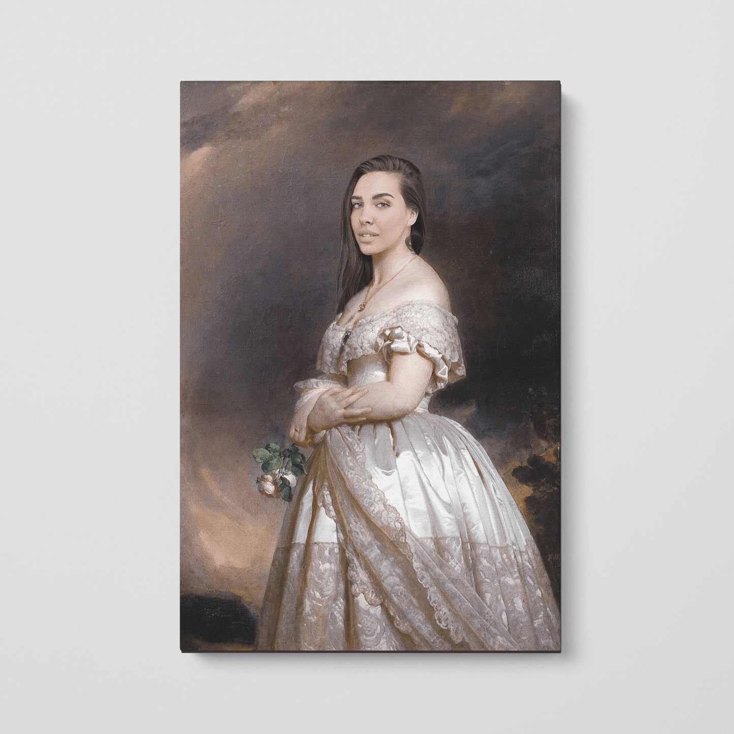 Custom Portrait of Queen Victoria with a rose, 1859