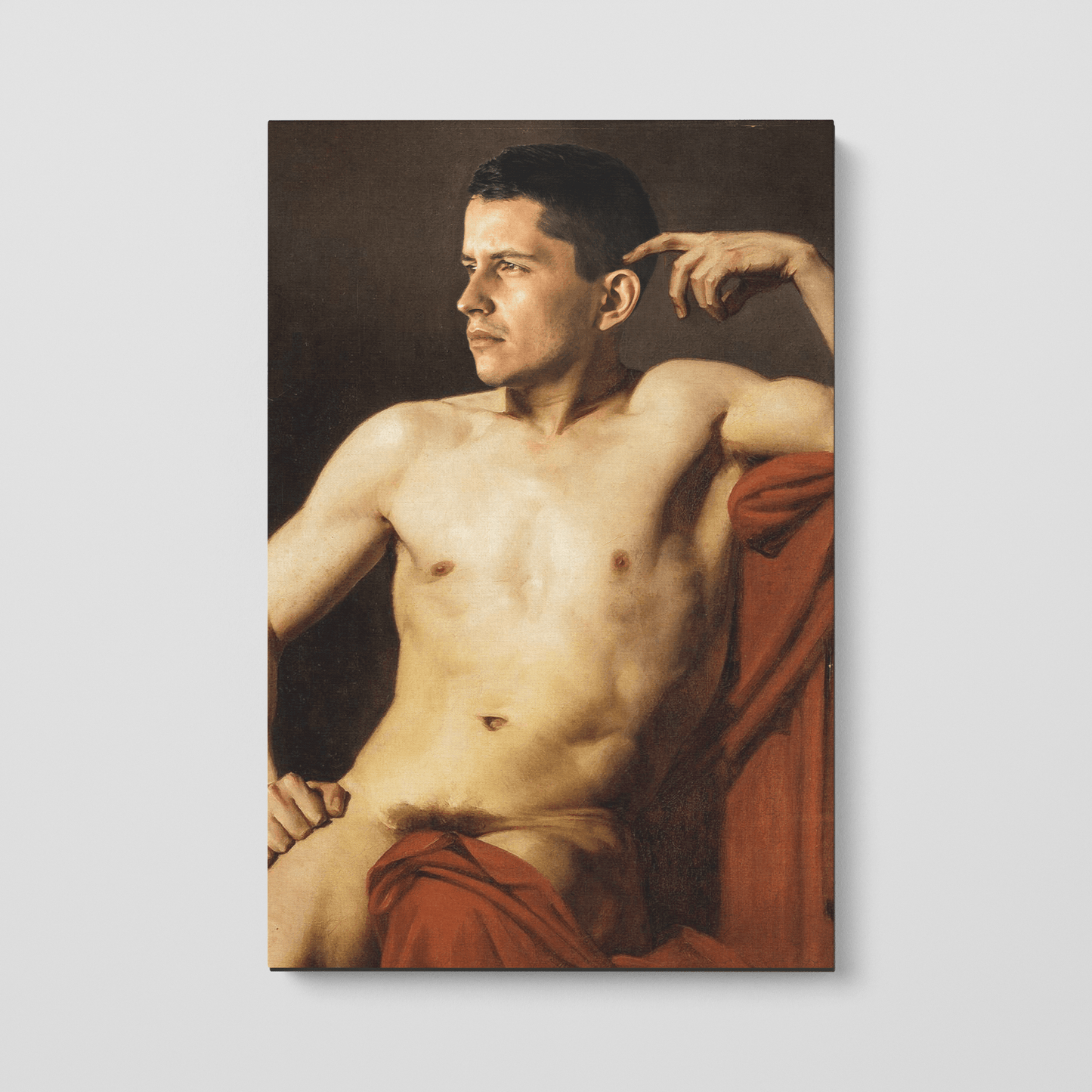 Custom Portrait of Half-Painted Nude Male, 1850 by William Adolphe Bouguereau