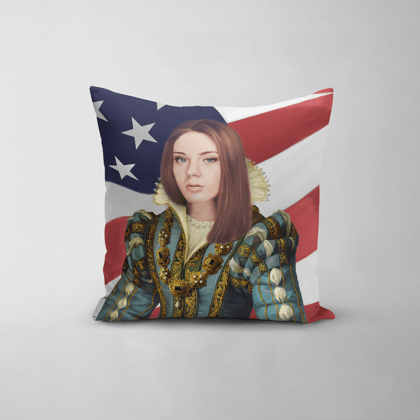The Sapphire Queen USA Edition - Custom Throw Pillow