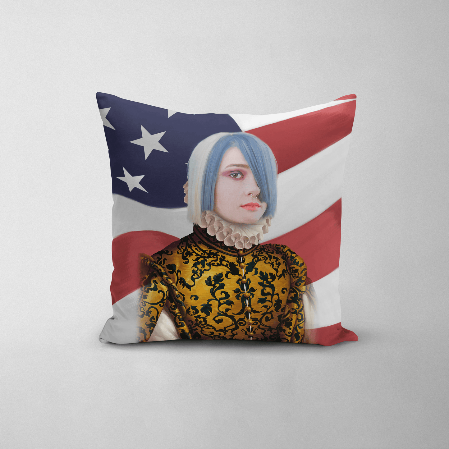 The Golden Queen USA Edition - Custom Throw Pillow