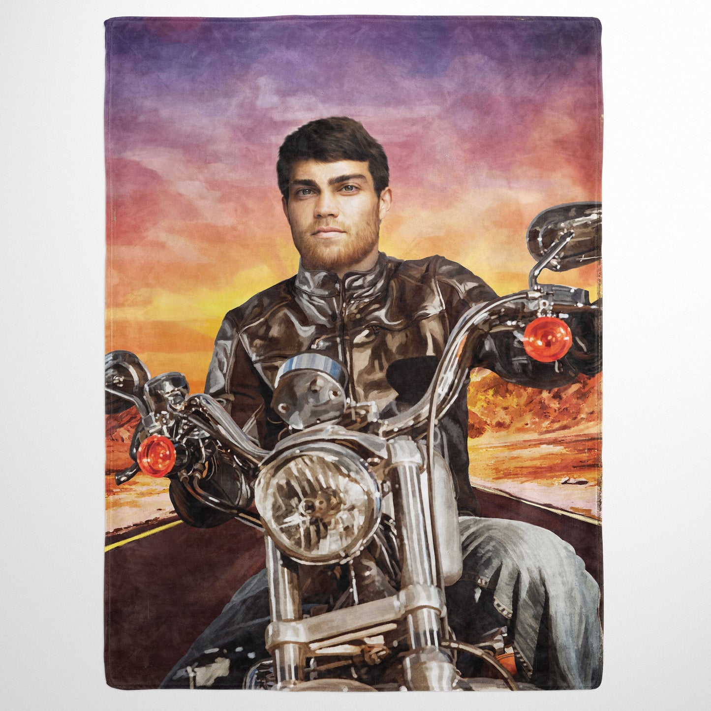 The Biker - Custom Fleece Blanket