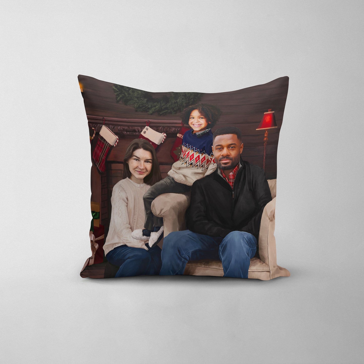 The Family Christmas - Custom Throw Pillow