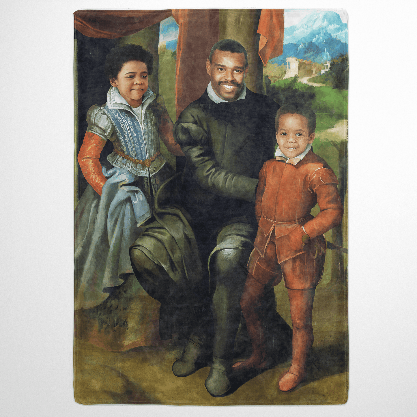 The Family of Three - Custom Fleece Blanket