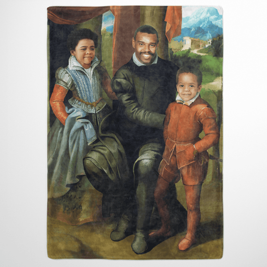 The Family of Three - Custom Fleece Blanket