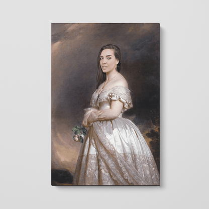Custom Portrait of Queen Victoria with a rose, 1859