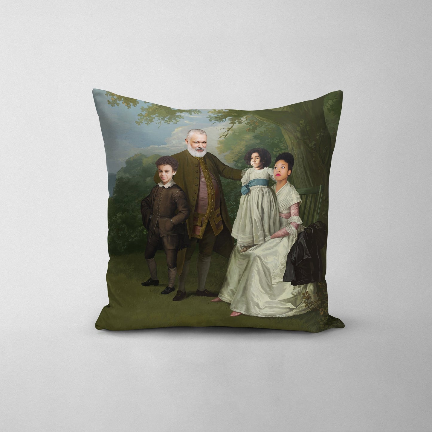 The Family Picnic - Custom Throw Pillow