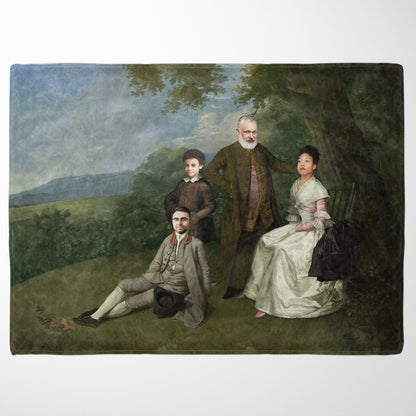The Family Picnic - Custom Fleece Blanket