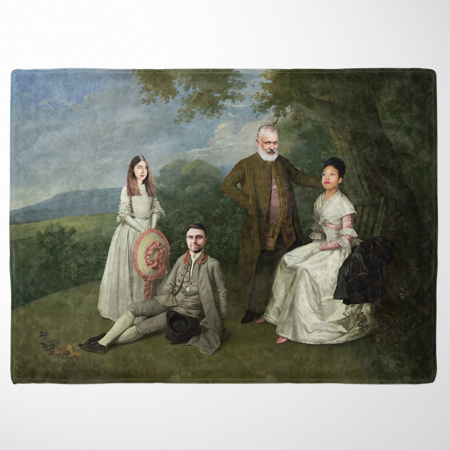 The Family Picnic - Custom Fleece Blanket