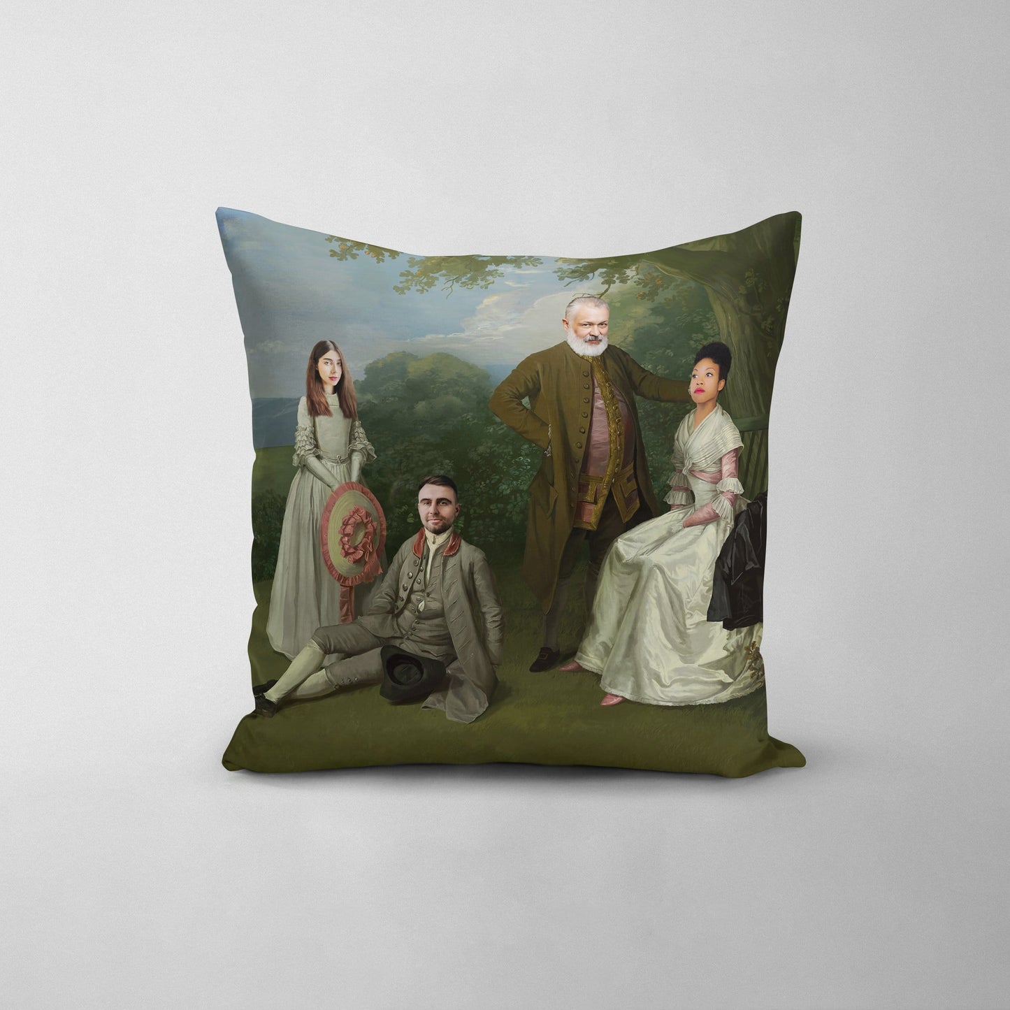 The Family Picnic - Custom Throw Pillow