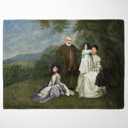 The Family Picnic - Custom Fleece Blanket
