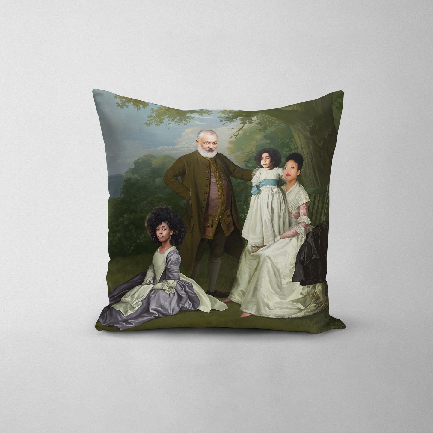 The Family Picnic - Custom Throw Pillow