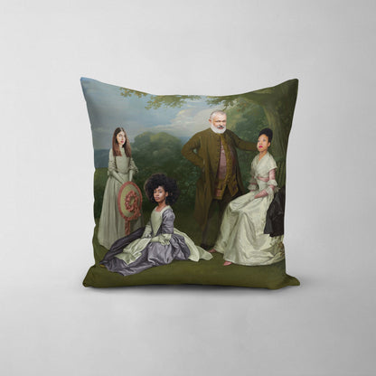 The Family Picnic - Custom Throw Pillow