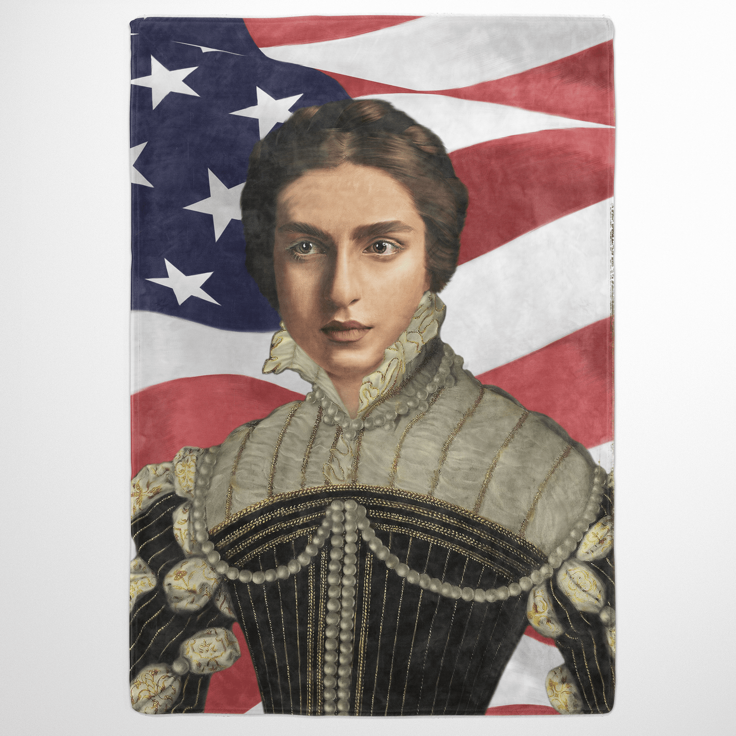 The Pearled Lady USA Edition - Custom Fleece Blanket