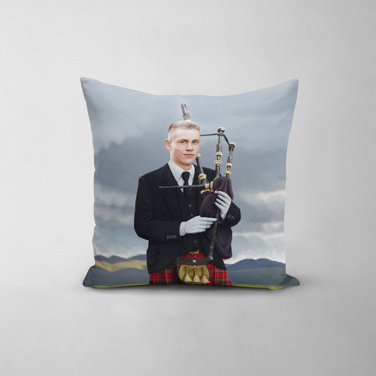 The Bagpiper - Custom Throw Pillow