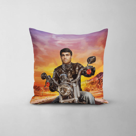 The Biker - Custom Throw Pillow