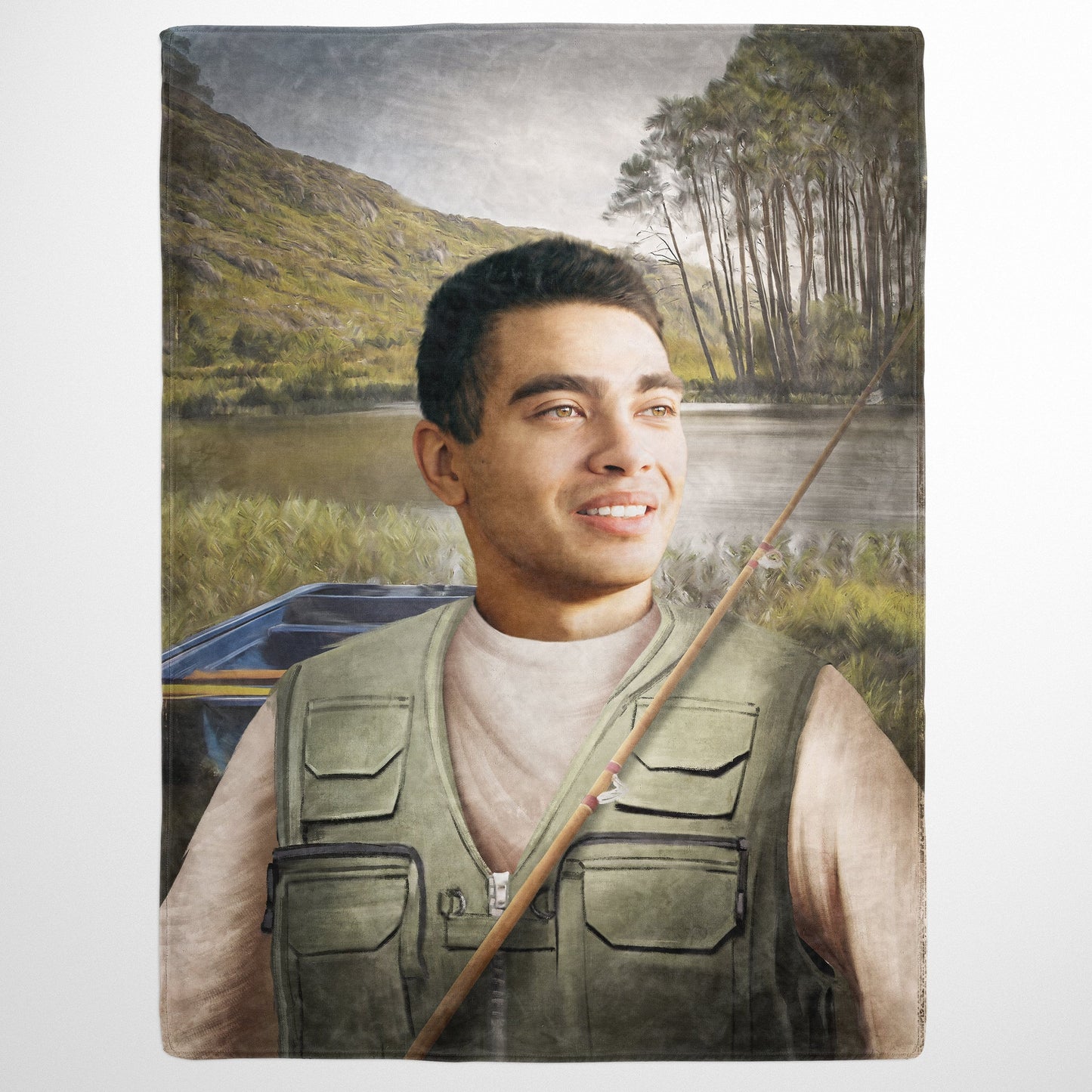 The Fisherman - Custom Fleece Blanket