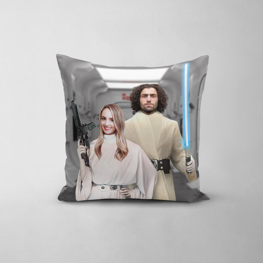 The Space Siblings - Custom Throw Pillow