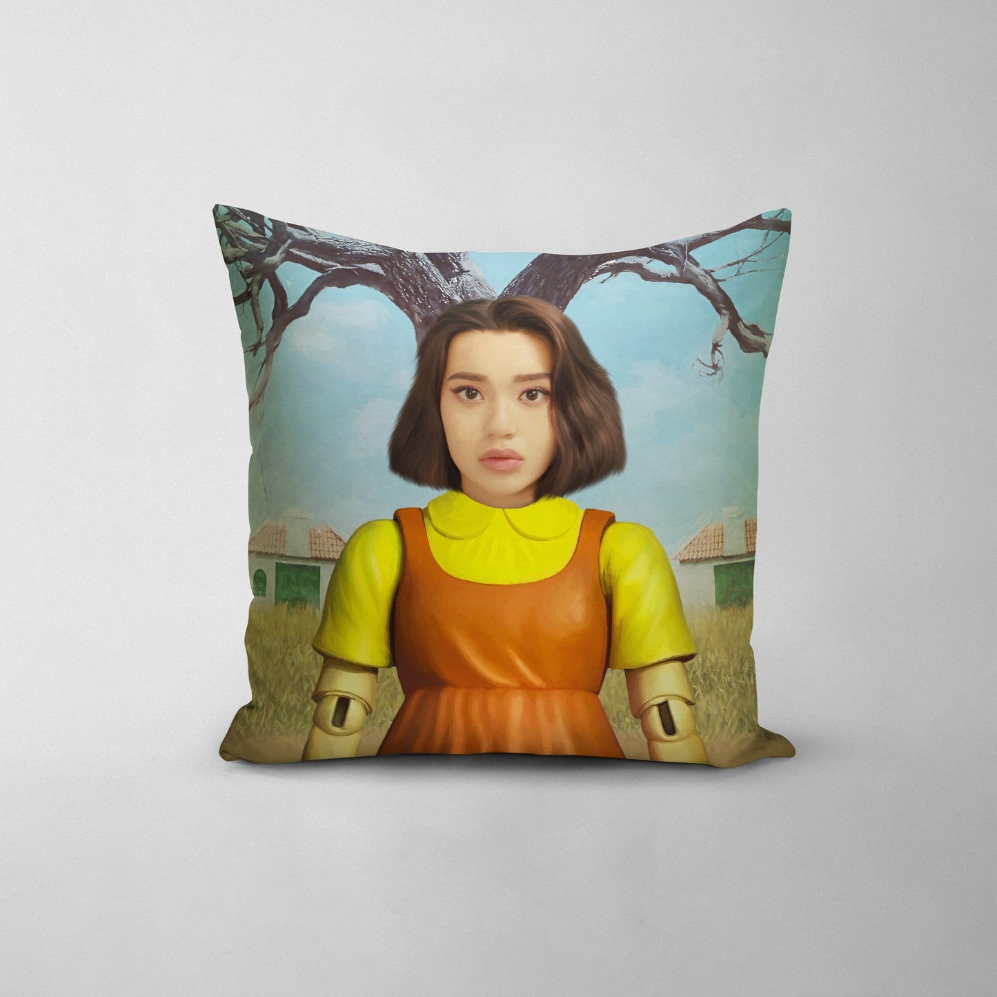 The Squid Girl - Custom Throw Pillow