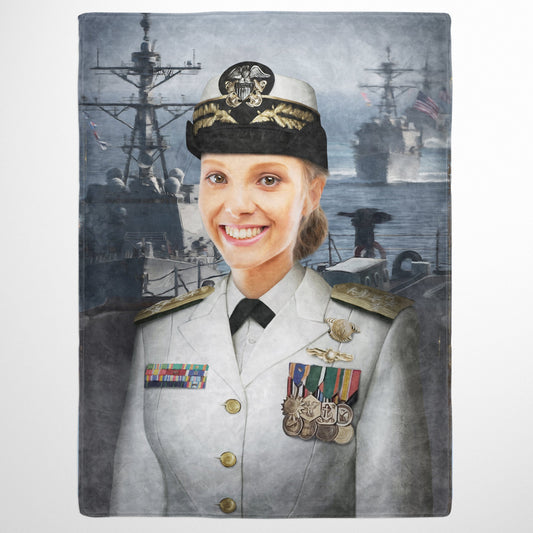 The US Navy (Female) - Custom Fleece Blanket