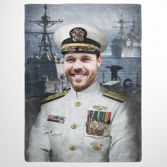 The US Navy (Male) - Custom Fleece Blanket