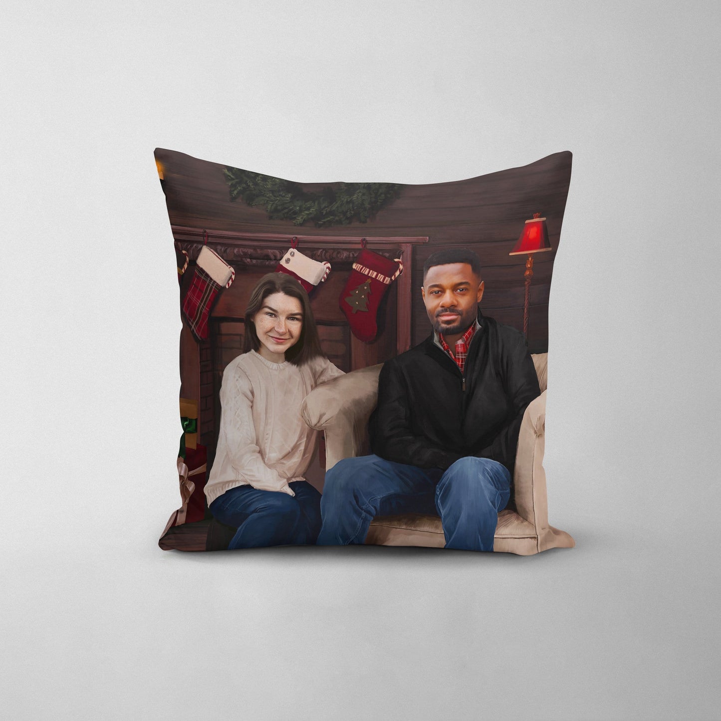 The Family Christmas - Custom Throw Pillow