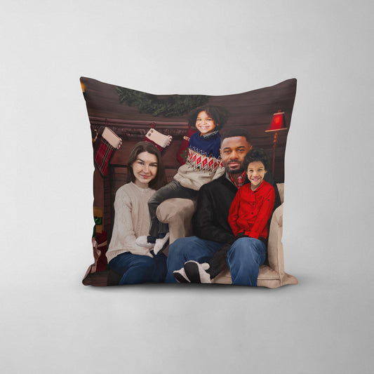 The Family Christmas - Custom Throw Pillow