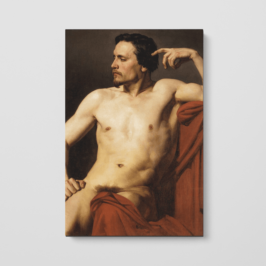Custom Portrait of Half-Painted Nude Male, 1850 by William Adolphe Bouguereau
