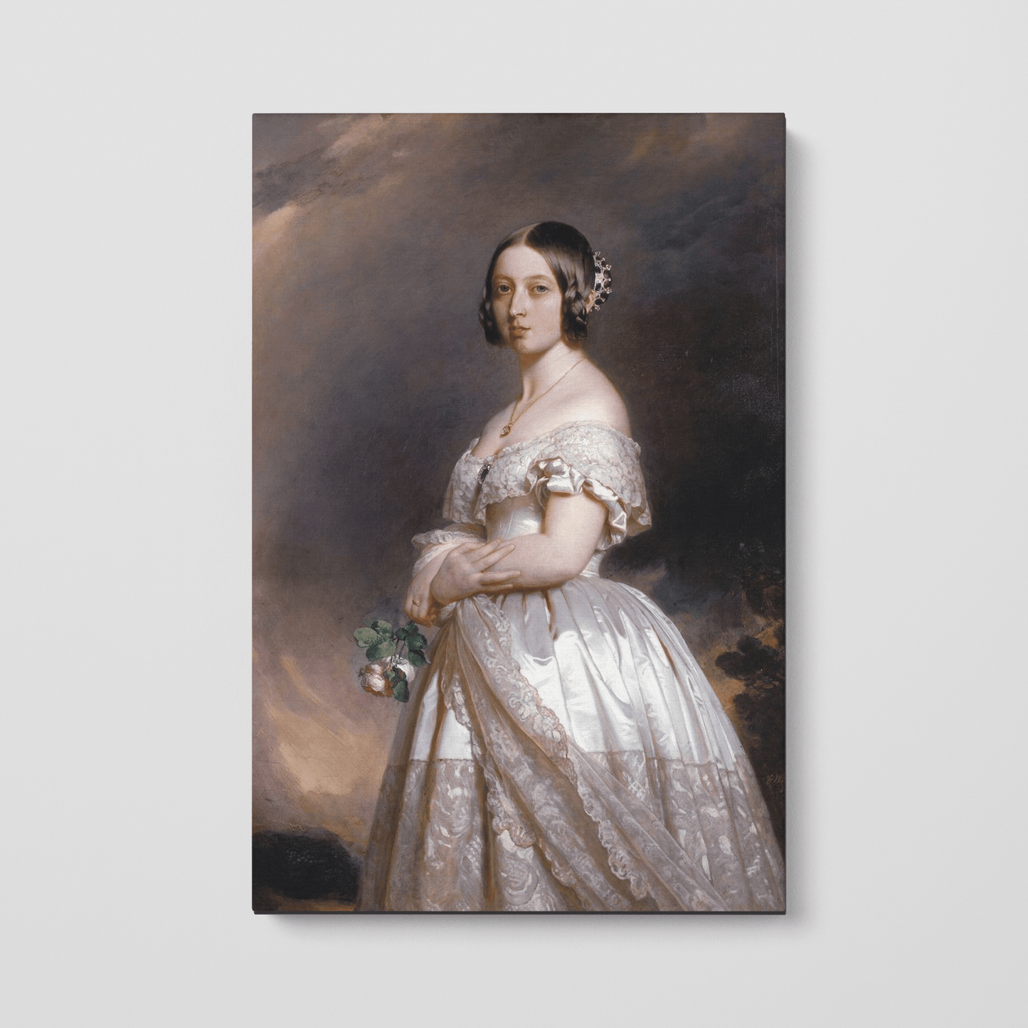 Custom Portrait of Queen Victoria with a rose, 1859